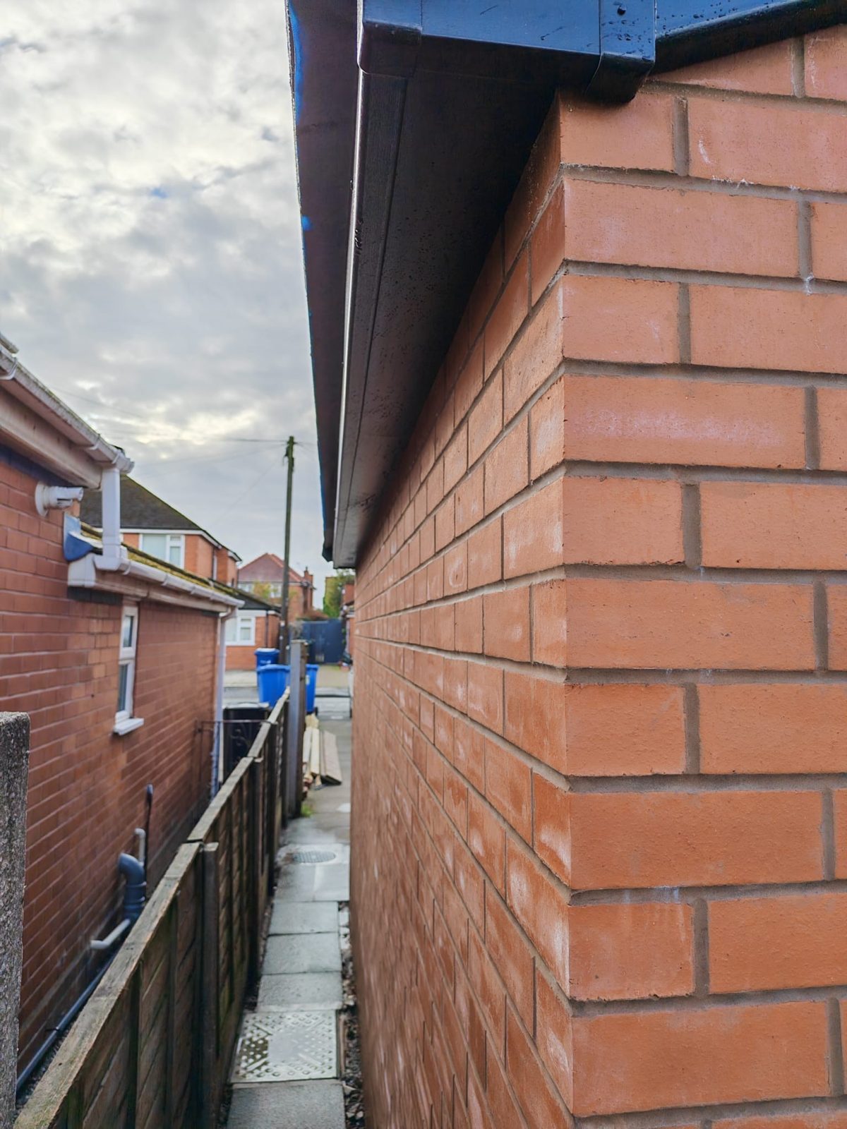 New brickwork going up on a two storey extension, Longmore Construction, Warrington