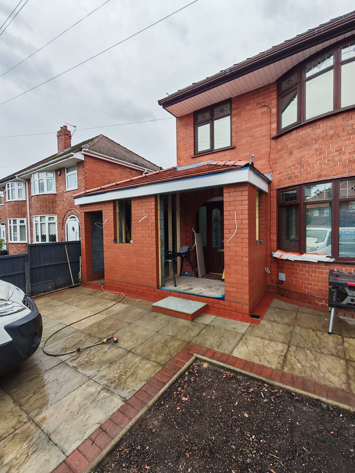 Front extension complete on a semi detached house