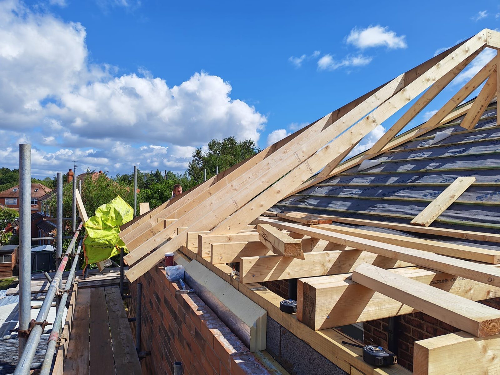 Roof timbers going on a new extension